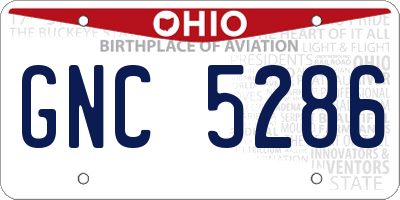 OH license plate GNC5286