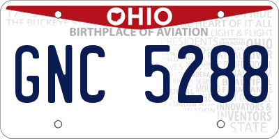 OH license plate GNC5288
