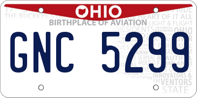 OH license plate GNC5299