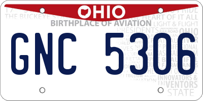 OH license plate GNC5306