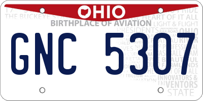 OH license plate GNC5307