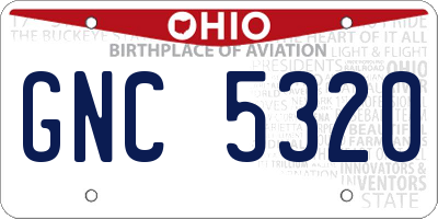 OH license plate GNC5320