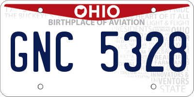 OH license plate GNC5328