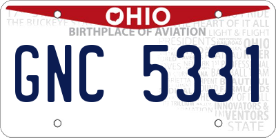 OH license plate GNC5331