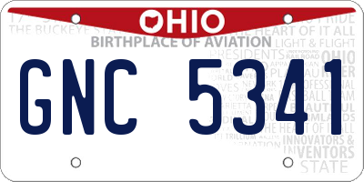 OH license plate GNC5341