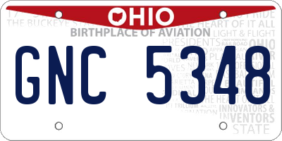 OH license plate GNC5348
