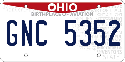 OH license plate GNC5352