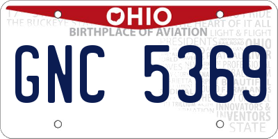 OH license plate GNC5369