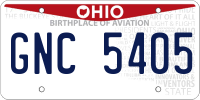 OH license plate GNC5405