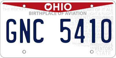 OH license plate GNC5410