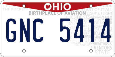 OH license plate GNC5414