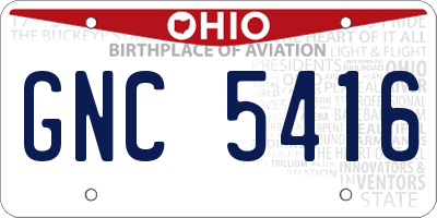 OH license plate GNC5416