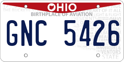 OH license plate GNC5426