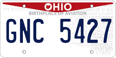 OH license plate GNC5427