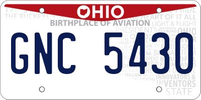 OH license plate GNC5430