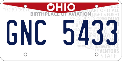 OH license plate GNC5433