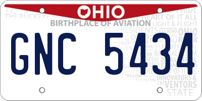 OH license plate GNC5434