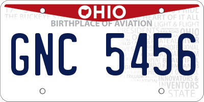 OH license plate GNC5456