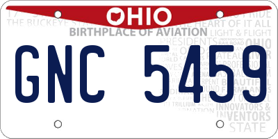 OH license plate GNC5459