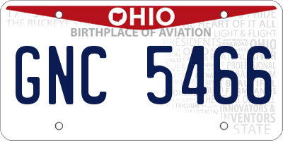 OH license plate GNC5466