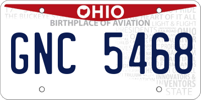 OH license plate GNC5468