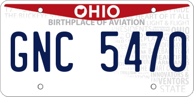 OH license plate GNC5470