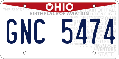 OH license plate GNC5474