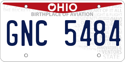 OH license plate GNC5484