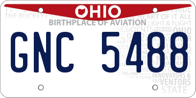 OH license plate GNC5488