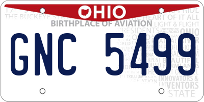 OH license plate GNC5499