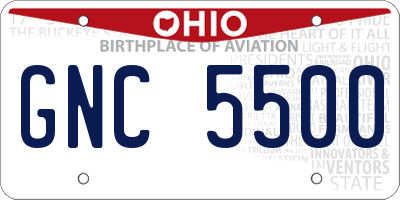OH license plate GNC5500