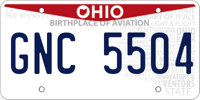 OH license plate GNC5504