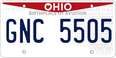 OH license plate GNC5505