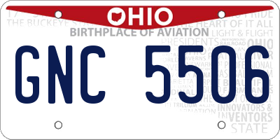 OH license plate GNC5506