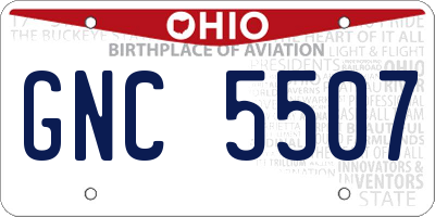OH license plate GNC5507