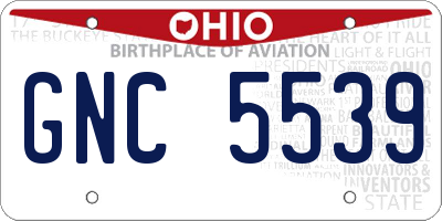 OH license plate GNC5539