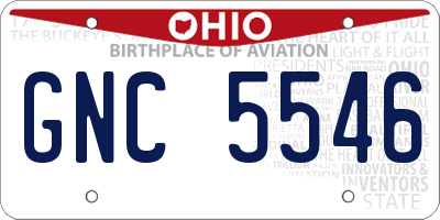 OH license plate GNC5546