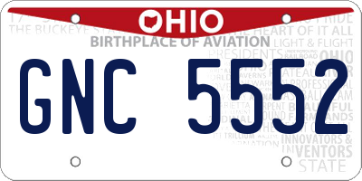 OH license plate GNC5552