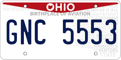 OH license plate GNC5553