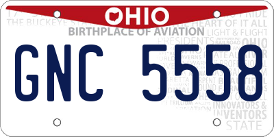 OH license plate GNC5558