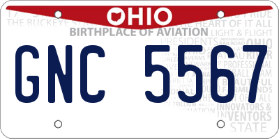 OH license plate GNC5567