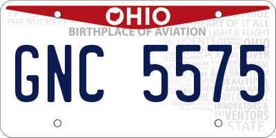OH license plate GNC5575