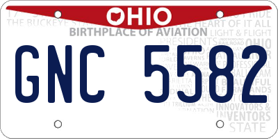 OH license plate GNC5582