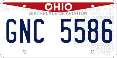 OH license plate GNC5586