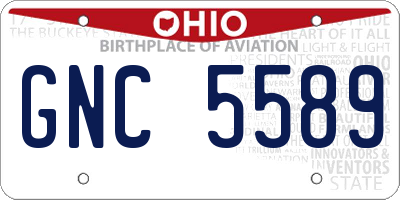 OH license plate GNC5589