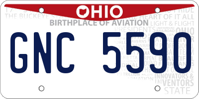 OH license plate GNC5590