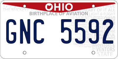 OH license plate GNC5592