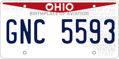 OH license plate GNC5593
