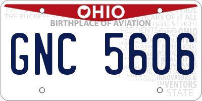 OH license plate GNC5606