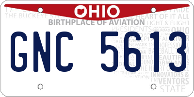 OH license plate GNC5613